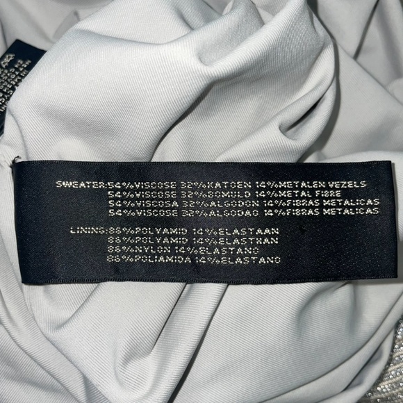 Ralph Lauren Black Label Bateau Mini length Metallic Shift PulloverDress Sz L - Picture 12 of 14